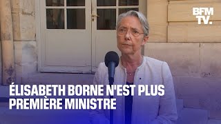 Élisabeth Borne a présenté la démission de son gouvernement à Emmanuel Macron qui la acceptée [upl. by Massingill90]