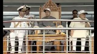 President Shri Pranab Mukherjee amp PM Shri Narendra Modi inspected International Fleet Review [upl. by Klingel]