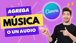 Como poner o agregar MUSICA en CANVA 2023 [upl. by Coreen]