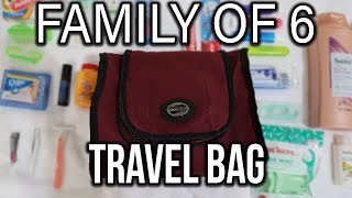 HOW TO PACK TOILETRIES BAG l FAMILY OF 6 l TRAVEL FAMILY [upl. by Sterner920]