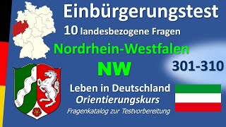 Einbürgerungstest NordrheinWestfalen 10 landesbezogene Fragen [upl. by Yednarb]