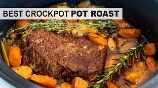 SLOW COOKER POT ROAST  super tender crock pot roast for a healthy dinner idea [upl. by Hofstetter]