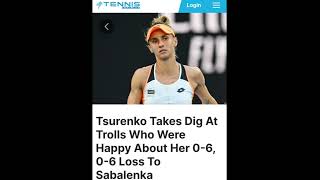 Lesia Tsurenko DRAGGED By Tennis Fans For Losing 06 06 To Aryna Sabalenka Australian Open 2024 [upl. by Dnomsad]