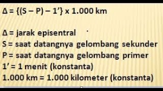 RUMUS MENCARI JARAK EPISENTRUM EPISENTRAL  RUMUS LASKA  CONTOH SOAL  GEOGRAFI [upl. by Akeryt]