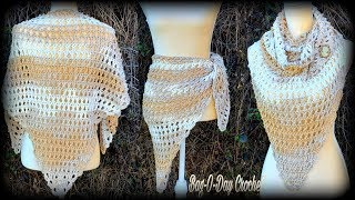 How To Crochet a Summer Shawl  Cowl  Wrap  BagODay Crochet Tutorial 586 [upl. by Laurella]