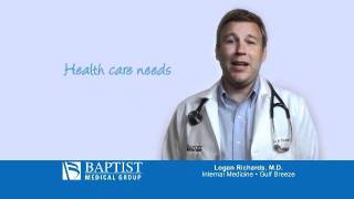 Baptist Medical Group TV  Dr Logan Richards Internal Medicine Gulf Breeze Fla [upl. by Lenhard]