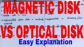 Magnetic Disk vs Optical DiskDifference between magnetic disk and optical diskMagnetic optical [upl. by Esdnyl]