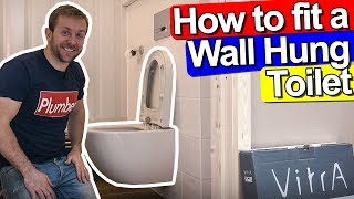 HOW TO FIT A WALL HUNG TOILET  CONCEALED FRAME  Vitra auto flush [upl. by Eilatam560]