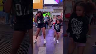 Scarlett and tacoriaaria in Times Square timesquare dancetrend watashi [upl. by Yztim780]