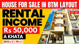 🔥HOUSE for SALE in BTM Layout BANGALORE ✅Rental Income Property in Bangalore BTM 4Units BDA A Khata💥 [upl. by Koslo]