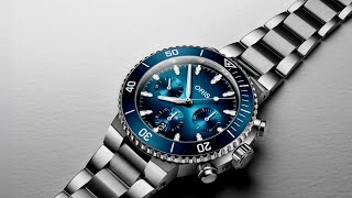 2024 ORIS Aquis Chronograph 4350 mm Multipiece stainless steel case ceramic top ring [upl. by Eniarol]