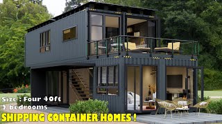 Shipping Container House  Modern 2Storey Container House With Relaxing Chairs On The Balcony [upl. by Nosro]