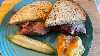 ASMR Eating Sounds Pastrami On Rye Sandwich No Talking [upl. by Refinnaj]