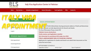 How to get Italy Visa  Italy Visa Appointment Pakistan Appointment BLS [upl. by Aowda]