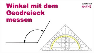 Geodreieck Stumpfer Winkel messen [upl. by Eirlav427]