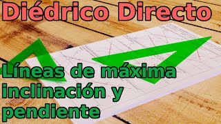 Sistema Diédrico Directo Línea de máxima inclinación y Línea de máxima pendiente [upl. by Gualtiero721]