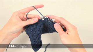 How to Knit Make 1 Increases m1l m1r m1lp m1rp [upl. by Chimene]