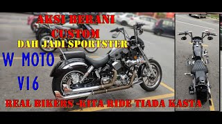 W Moto V16 custom by Fazben dah jadi sportster [upl. by Ereynihc]