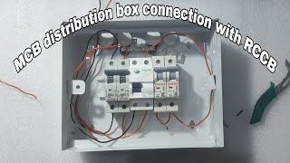 MCB distribution box connection with RCCB  RCCB connection in MCB box  RCCB connection  RCCB [upl. by Ahsikyw]