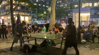 Tim amp Tenzin vs Ali amp Ayumi Bryant park ping pong tournament 73124 [upl. by Eloisa536]