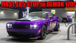 DEMON 170 FIRST IMPRESSIONS FIRST E85 STOP and FIRST STREET RACE in a Demon 170 [upl. by Atileda]