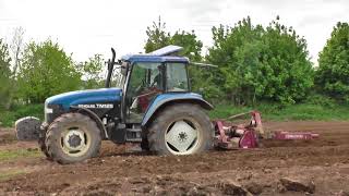 Planting Potatoes with New Hollands amp Fords [upl. by Ayela]