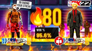 956 Win Post Scorer was on a 80 GAME WINSTREAK So I PULLED UP NBA 2K22 [upl. by Aimej]