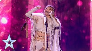 Beware of the WOLVES Olena Uutai opens the show in style with unique act  SemiFinals  BGT 2018 [upl. by Landmeier]