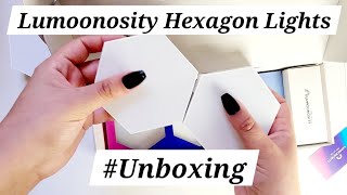 Unboxing Lumoonosity Hexagon LED Lights [upl. by Isia215]