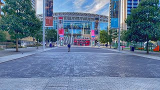 London Wembley Stadium Morning Walk  Wembley Park Station to Wembley Stadium  4K [upl. by Nimaynib]