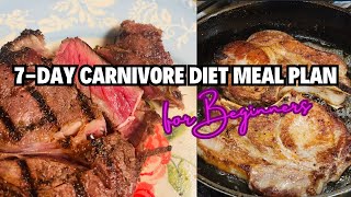 7 Day Carnivore Diet Meal Plan for Beginners [upl. by Moht]