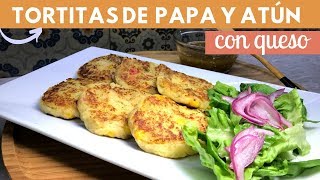 Tortitas de papa con atún y queso Crujientes por fuera Suaves por dentro  Cocina de Addy [upl. by Estelle713]