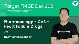 Pharmacology  CVS  Heart Failure Drugs  FMGE Dec21  Lets crack NEET PG  Dr Priyanka Sachdev [upl. by Ilonka984]