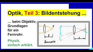 Optik Teil 3 Bildentstehung beim Objektiv Grundlagen für ein Fernrohr Physik [upl. by Amil]