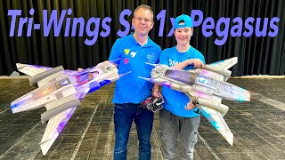 very Special selfmade TriWings S91x Pegasus Starfighter indoor Flight [upl. by Aikym]