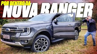 Nova Ford Ranger Limited 2024  COMO FICOU POR DENTRO MUITO MELHOR QUE HILUX S10 AMAROK E L200 [upl. by Torrence]