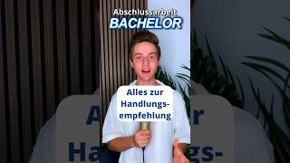 Handlungsempfehlung Bachelorthesis student bachelorstudium studium [upl. by Mahala]