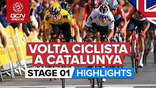 Favourites Clash On Opening Day  Volta A Catalunya 2023 Highlights  Stage 1 [upl. by Nido211]