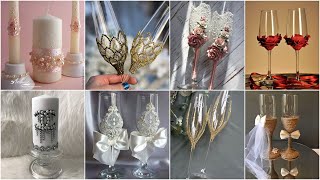 Beautiful DIY Wedding Decor Ideas DIY Candle amp Champagne Flutes Wedding [upl. by Adnorrahs425]