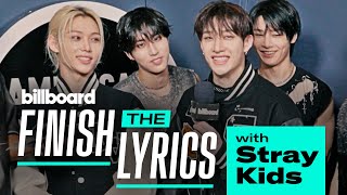 Stray Kids Play ‘Finish The Lyrics’  Billboard [upl. by Anitak]