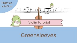 Greensleves Violin Tutorial  Play along  Playing partner [upl. by Iggam100]