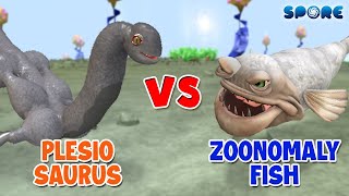 Plesiosaurus vs Zoonomaly Fish  Dino vs Horror S4E8  SPORE [upl. by Piers]