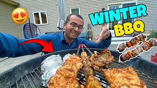 Winter start aur pehla BBQ karlia 🇺🇸😋🍗 [upl. by Anaeed]