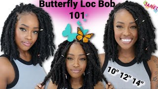 HOW TO LAYERED Butterfly Loc Bob ILLUSION Crochet Braids  MARY K BELLA  JanetCollectionTV [upl. by Georgeanna]