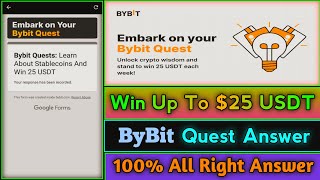 ByBit Quiz Answer  Win Up To 25 USDT  Bybit Quest Answers  How To Complete Quest [upl. by Aniahs904]