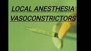 Vasoconstrictor local anesthesia [upl. by Nadual]