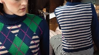 3 Argyle Turtleneck Vogue Knitting Fall 2010 [upl. by Draper]