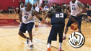 Kyrie Irving Crosses Kobe Bryant Throwback USA Scrimmage Highlights [upl. by Atteiluj49]