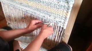 Twining a body of a rag rug in more detail video 2 [upl. by Anahahs]