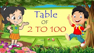 Learn multiplication Table 2 to 100learn 2x12 TableTable of 1Tables for children [upl. by Ennovaj651]